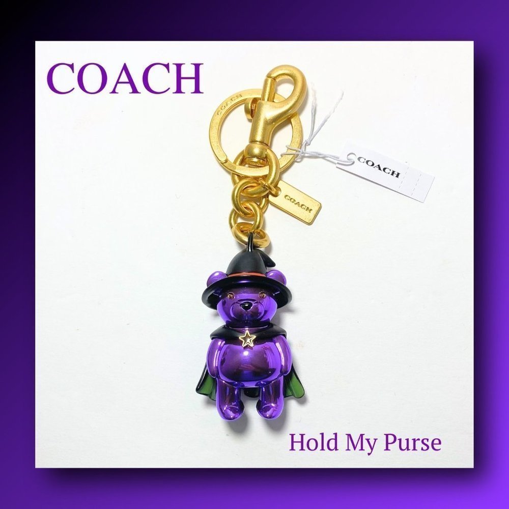 COACH Halloween Costume Bear Witch Keychain Bag Charm NWT - Picture 6 of 8